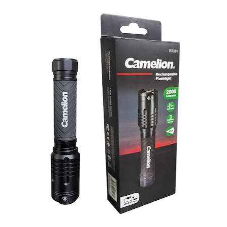 Camelion RT301 34W COB 2000LM Rechargeable Flashlight - 3 Lighting Modes RT301-TB